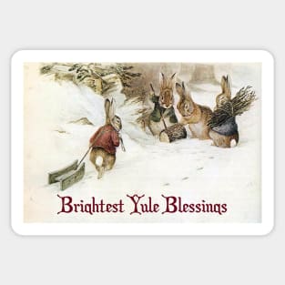 Yule Greetings Rabbits - Beatrix Potter Sticker